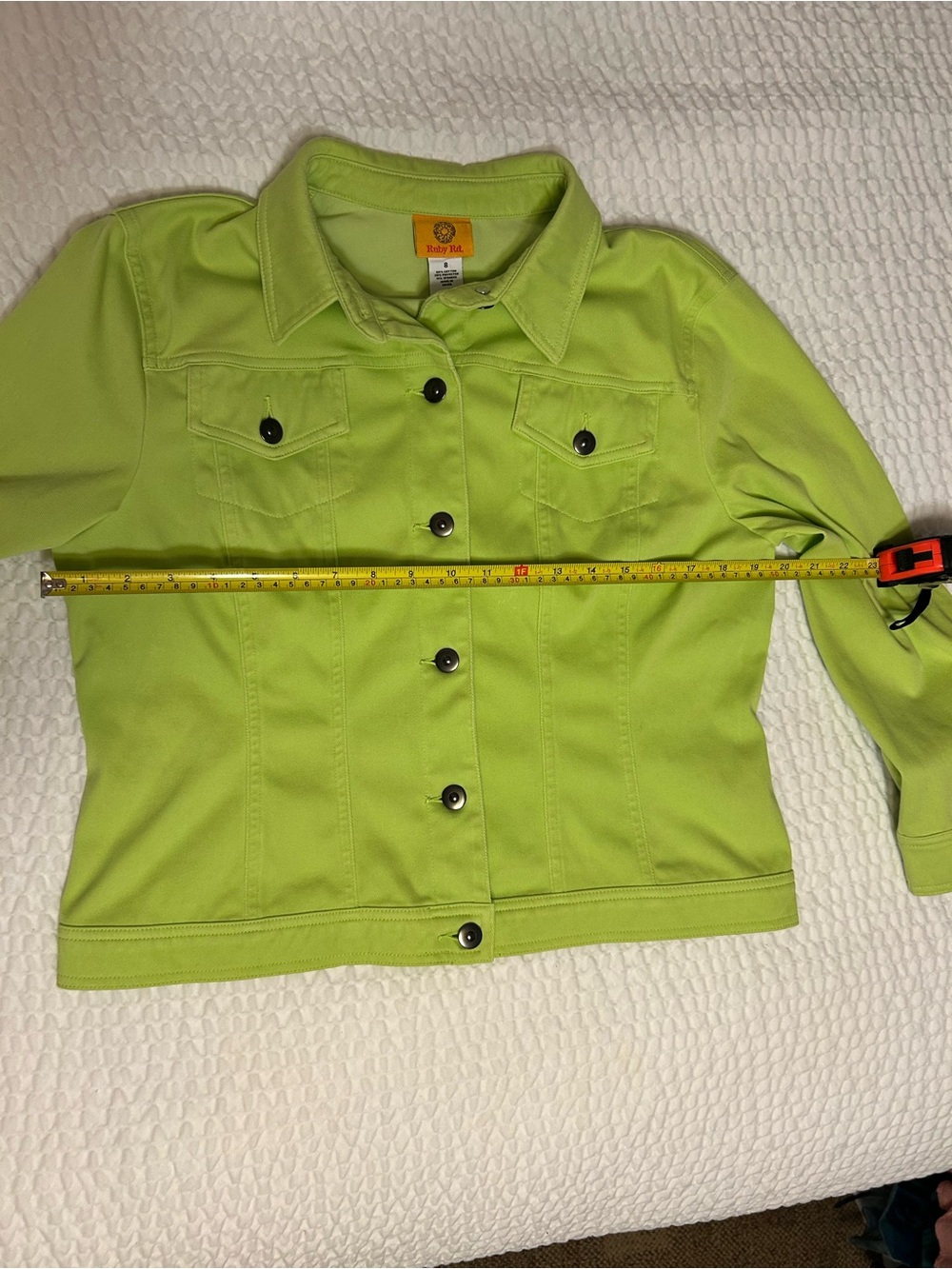 Light πβπ© Lime Green Women's Classic Denim Jacket - Picture 9 of 10